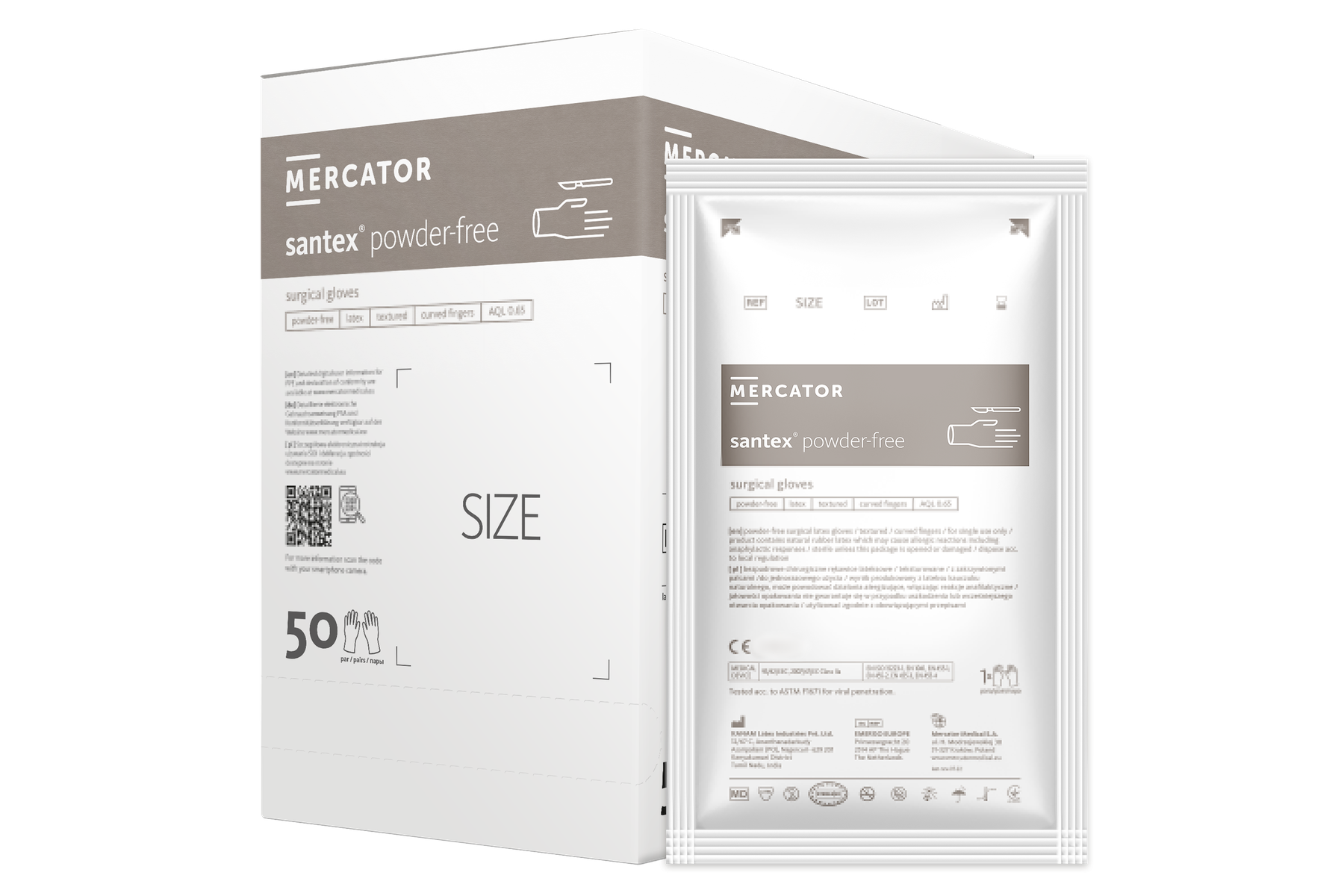 Рукавички латексні хірургічні стерильні неприпудрені Santex® Powder-free 6.0 Mercator Medical